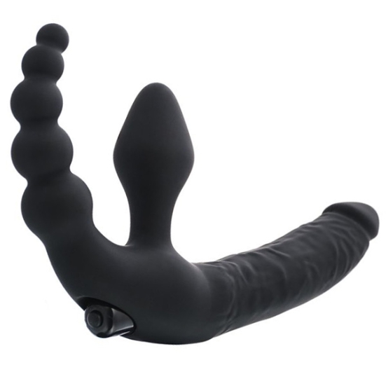 Страпон безремневой ToyFa Black&amp;Red - с вибрацией